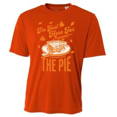 Im Just Here For The Pie Funny Thanksgiving Pumpkin Pie Gift Cooling Performance Crew T-Shirt