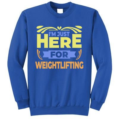 Im Just Here For Weightlifting Funny Weightlifting Gift Sweatshirt