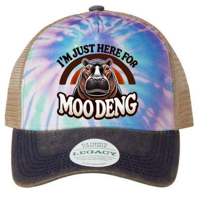 IM Just Here For Moo Deng Cute Baby Hippo 2024 Meme Legacy Tie Dye Trucker Hat