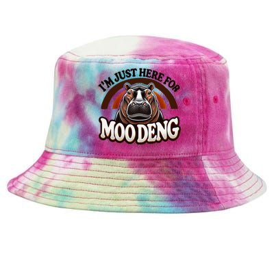 IM Just Here For Moo Deng Cute Baby Hippo 2024 Meme Tie-Dyed Bucket Hat