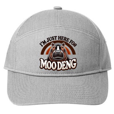 IM Just Here For Moo Deng Cute Baby Hippo 2024 Meme 7-Panel Snapback Hat