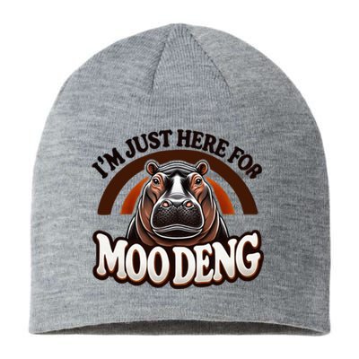 IM Just Here For Moo Deng Cute Baby Hippo 2024 Meme Sustainable Beanie