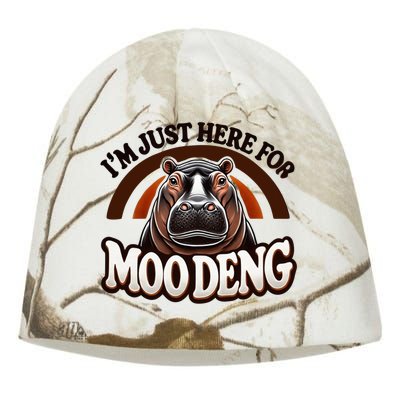 IM Just Here For Moo Deng Cute Baby Hippo 2024 Meme Kati - Camo Knit Beanie