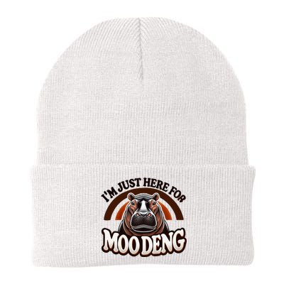 IM Just Here For Moo Deng Cute Baby Hippo 2024 Meme Knit Cap Winter Beanie