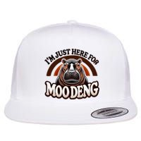 IM Just Here For Moo Deng Cute Baby Hippo 2024 Meme Flat Bill Trucker Hat