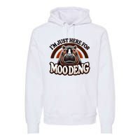 IM Just Here For Moo Deng Cute Baby Hippo 2024 Meme Premium Hoodie