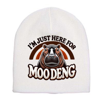 IM Just Here For Moo Deng Cute Baby Hippo 2024 Meme Short Acrylic Beanie