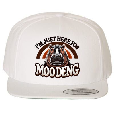 IM Just Here For Moo Deng Cute Baby Hippo 2024 Meme Wool Snapback Cap