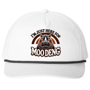 IM Just Here For Moo Deng Cute Baby Hippo 2024 Meme Snapback Five-Panel Rope Hat