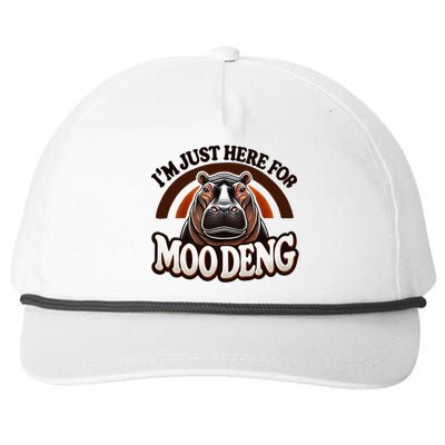 IM Just Here For Moo Deng Cute Baby Hippo 2024 Meme Snapback Five-Panel Rope Hat