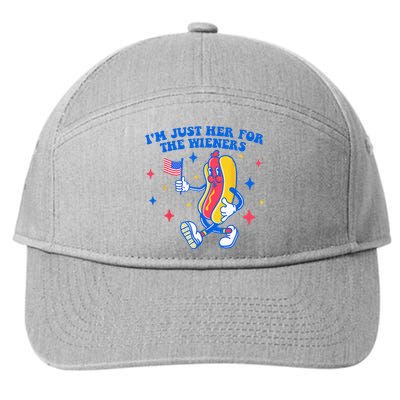 I'm Just Here For The Wieners Funny Fourth of July 7-Panel Snapback Hat