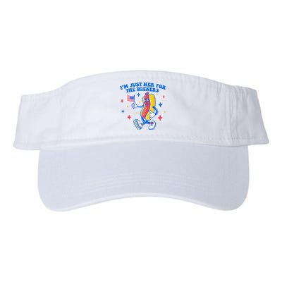 I'm Just Here For The Wieners Funny Fourth of July Valucap Bio-Washed Visor