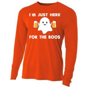 IM Just Here For The Boos Cool Gift Funny Halloween Beer Gift Cooling Performance Long Sleeve Crew