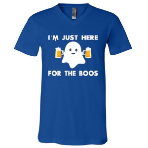 IM Just Here For The Boos Cool Gift Funny Halloween Beer Gift V-Neck T-Shirt