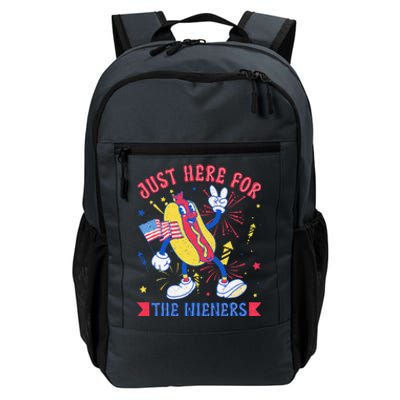 IM Just Here For The Wieners Funny Hot Dog 4th Of July Daily Commute Backpack