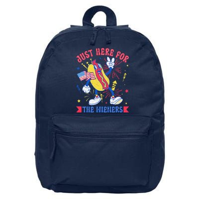 IM Just Here For The Wieners Funny Hot Dog 4th Of July 16 in Basic Backpack