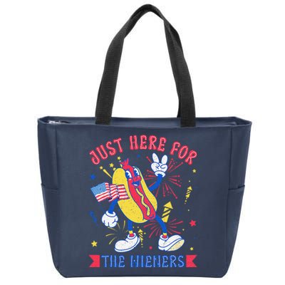 IM Just Here For The Wieners Funny Hot Dog 4th Of July Zip Tote Bag