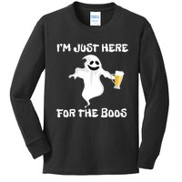 Im Just Here For The Boos Halloween Ghost Kids Long Sleeve Shirt