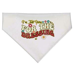 IM Just Here For The Dressing Groovy Thanksgiving Christmas USA-Made Doggie Bandana