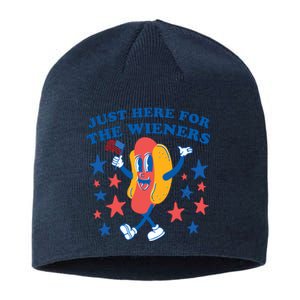 I'm Just Here For The Wieners Funny 4th Of July Sustainable Beanie