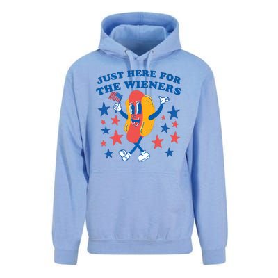 I'm Just Here For The Wieners Funny 4th Of July Unisex Surf Hoodie