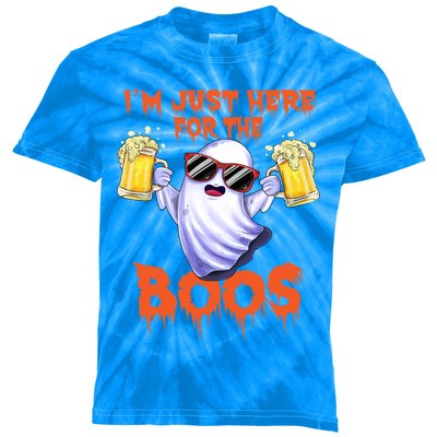 Im Just Here For The Boos Ghost Ing Halloween Beer Gift Kids Tie-Dye T-Shirt