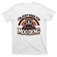 IM Just Here For Moo Deng Cute Baby Hippo 2024 Meme Vintage Rainbow T-Shirt