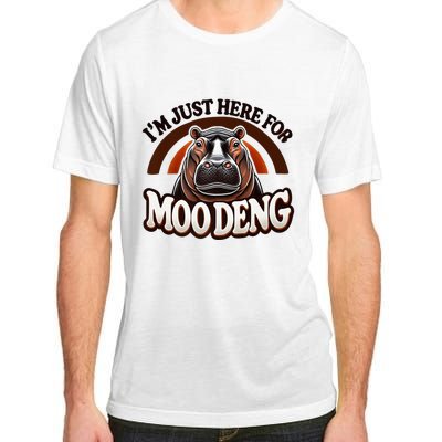 IM Just Here For Moo Deng Cute Baby Hippo 2024 Meme Vintage Rainbow Adult ChromaSoft Performance T-Shirt