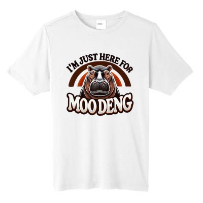 IM Just Here For Moo Deng Cute Baby Hippo 2024 Meme Vintage Rainbow Tall Fusion ChromaSoft Performance T-Shirt