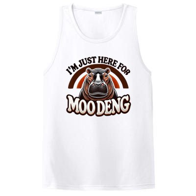 IM Just Here For Moo Deng Cute Baby Hippo 2024 Meme Vintage Rainbow PosiCharge Competitor Tank