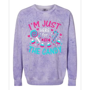 Im Just Here For The Candy Halloween Colorblast Crewneck Sweatshirt