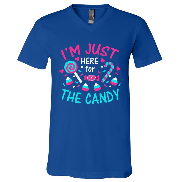 Im Just Here For The Candy Halloween V-Neck T-Shirt