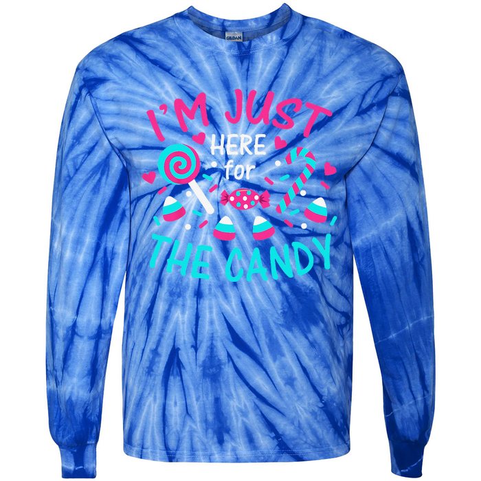 Im Just Here For The Candy Halloween Tie-Dye Long Sleeve Shirt