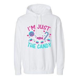 Im Just Here For The Candy Halloween Garment-Dyed Fleece Hoodie