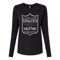 IM Just Here For The Food And Commercials Halftime Show Game Day Womens Cotton Relaxed Long Sleeve T-Shirt