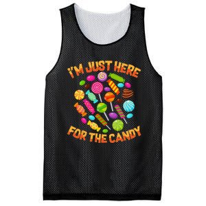 Im Just Here For The Candy Funny Halloween Pun Mesh Reversible Basketball Jersey Tank