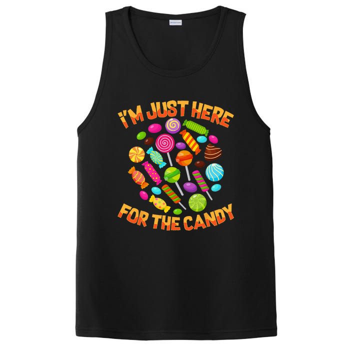 Im Just Here For The Candy Funny Halloween Pun PosiCharge Competitor Tank