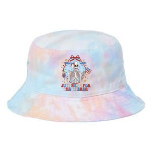 IM Just Here For The Wieners Funny Skeleton 4th Of July Tie Dye Newport Bucket Hat