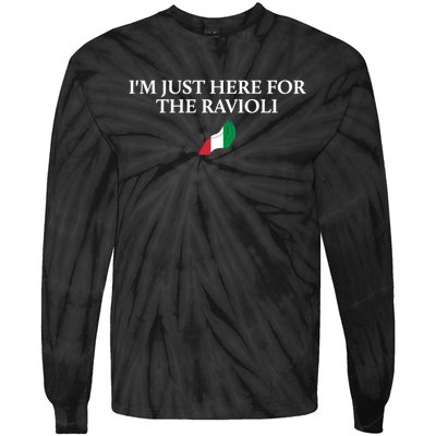 Im Just Here For The Ravioli Funny Italian Humor Italy Food Tie-Dye Long Sleeve Shirt