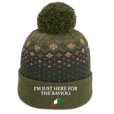 Im Just Here For The Ravioli Funny Italian Humor Italy Food The Baniff Cuffed Pom Beanie