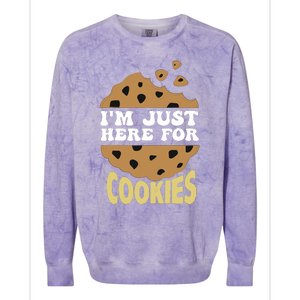 IM Just Here For The Cookies Funny Christmas Cookies Outfit Colorblast Crewneck Sweatshirt