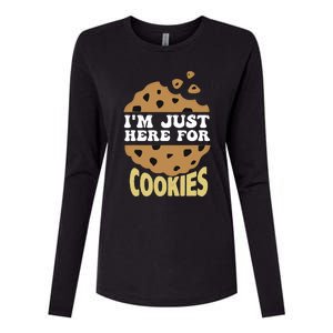 IM Just Here For The Cookies Funny Christmas Cookies Outfit Womens Cotton Relaxed Long Sleeve T-Shirt