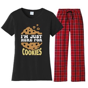 IM Just Here For The Cookies Funny Christmas Cookies Outfit Women's Flannel Pajama Set