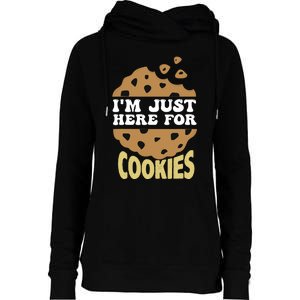 IM Just Here For The Cookies Funny Christmas Cookies Outfit Womens Funnel Neck Pullover Hood