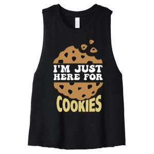 IM Just Here For The Cookies Funny Christmas Cookies Outfit Women's Racerback Cropped Tank