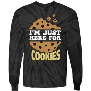 IM Just Here For The Cookies Funny Christmas Cookies Outfit Tie-Dye Long Sleeve Shirt