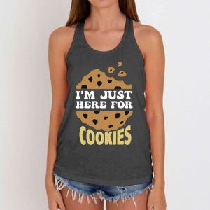 IM Just Here For The Cookies Funny Christmas Cookies Outfit Women's Knotted Racerback Tank