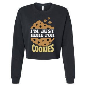 IM Just Here For The Cookies Funny Christmas Cookies Outfit Cropped Pullover Crew