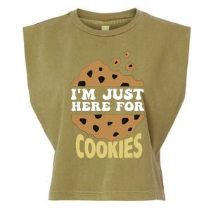 IM Just Here For The Cookies Funny Christmas Cookies Outfit Garment-Dyed Women's Muscle Tee