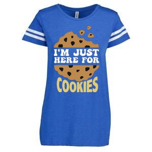 IM Just Here For The Cookies Funny Christmas Cookies Outfit Enza Ladies Jersey Football T-Shirt